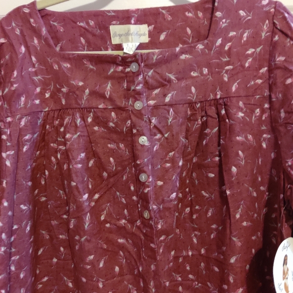 NEW Giorgio Santa Angelo Long sleeve Cotton Nightgown Size L - Picture 5 of 6